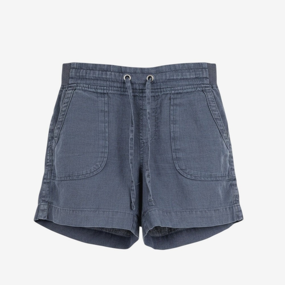 Athleta Linen Shorts Womens Navy Blue Excellent Drawstring Pockets Casual - Picture 1 of 11